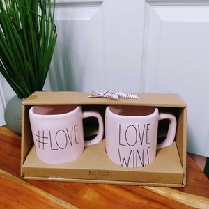 NIB Rae Dunn Pink Love Wins #Love Mug